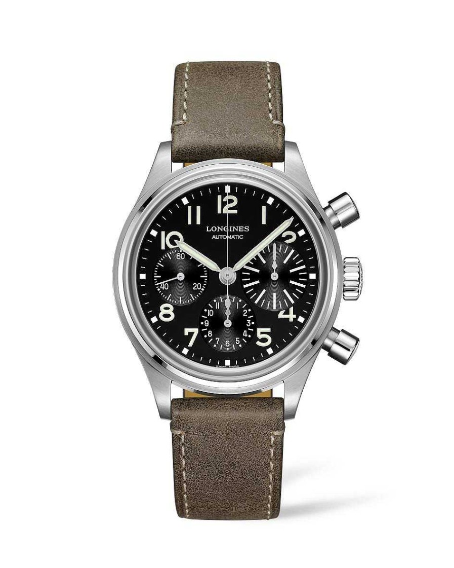 Relojes Longines | Avigation Bigeye Autom Tico Acero Y Esfera Negra 41Mm