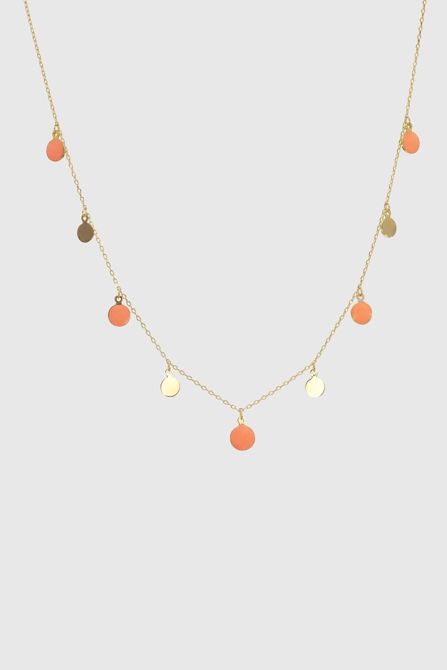 Joyas Joyeria Juan Manuel | Collar Oro Amarillo 18 Quilates Con Esmalte Coral