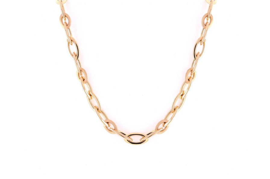 Joyas Joyeria Juan Manuel | Collar De Eslabones En Oro Rosa 18 Quilates, Dise O Italiano Ref Cp02860