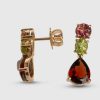 Joyas Joyeria Juan Manuel | Pendientes Oro Rosa 18 Quilates Con Granate, Turmalina Y Peridoto