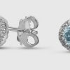 Joyas Joyeria Juan Manuel | Pendientes Oro Blanco Con Brillantes Y Topacio Sky