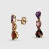 Joyas Joyeria Juan Manuel | Pendientes Oro Rosa 18 Quilates Con Amatistas, Turmalinas Y Granates