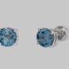 Joyas Joyeria Juan Manuel | Pendientes Oro Blanco 18 Quilates Con Topacio London Azul