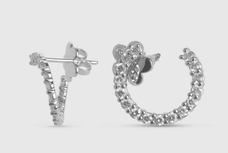 Joyas Joyeria Juan Manuel | Pendientes Oro Blanco 18 Quilates Y Brillantes