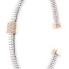 Joyas Joyeria Juan Manuel | Pulsera Flexible Doble Aro En Oro Blanco/Rosa 18 Quilates Con Diamantes