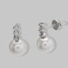 Joyas Joyeria Juan Manuel | Pendientes Oro Blanco 18 Quilates, 6 Brillantes Y 2 Perlas