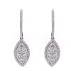 Joyas Joyeria Juan Manuel | Pendientes L Nea Oval Cubiertos De Diamantes Talla Brillante Montados En Oro Blanco 18 Quilates Ref: Pe08441