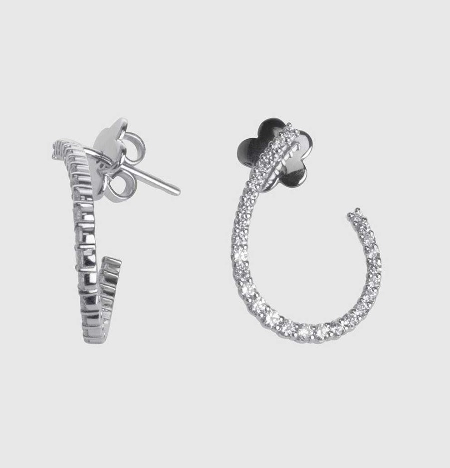 Joyas Joyeria Juan Manuel | Pendientes Oro Blanco 18 Quilates Y Brillantes