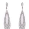 Joyas Joyeria Juan Manuel | Pendientes Simulando L Grimas En Oro Blanco 18 Quilates Y Pave De Diamantes