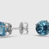 Joyas Joyeria Juan Manuel | Pendientes Oro Blanco 18 Quilates Con Topacio Azul Suizo