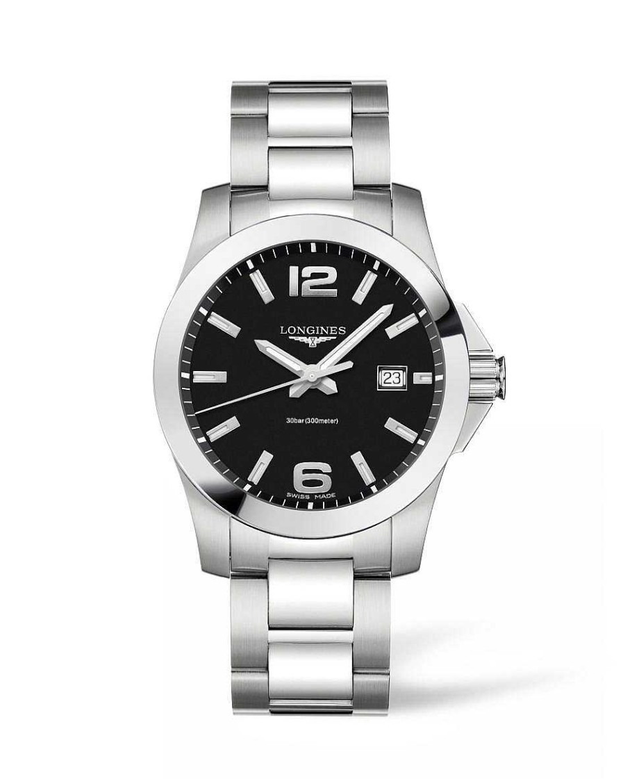 Relojes Longines | Conquest Acero Esfera Negra 41Mm