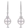 Joyas Joyeria Juan Manuel | Pendientes En Oro Blanco 18 Quilates Y Diamantes Talla Brillante