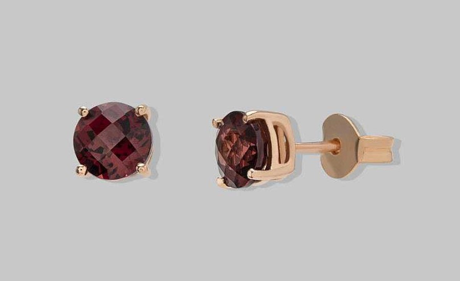 Joyas Joyeria Juan Manuel | Pendientes Oro Rosa 18 Quilates Con Granates