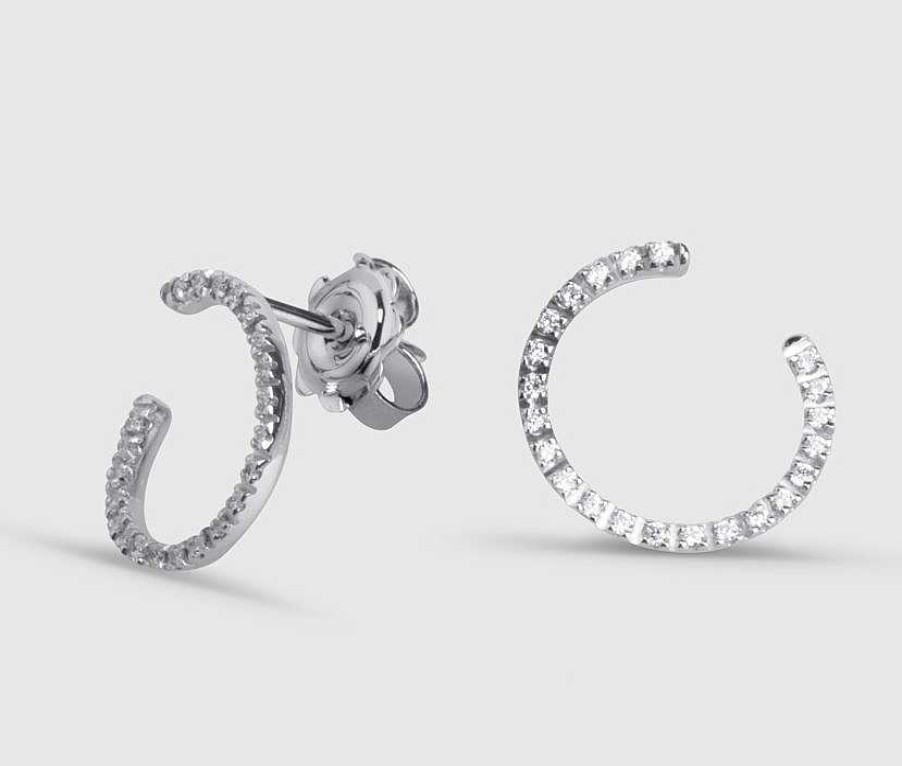 Joyas Joyeria Juan Manuel | Pendientes Oro Blanco 18 Quilates Y Brillantes